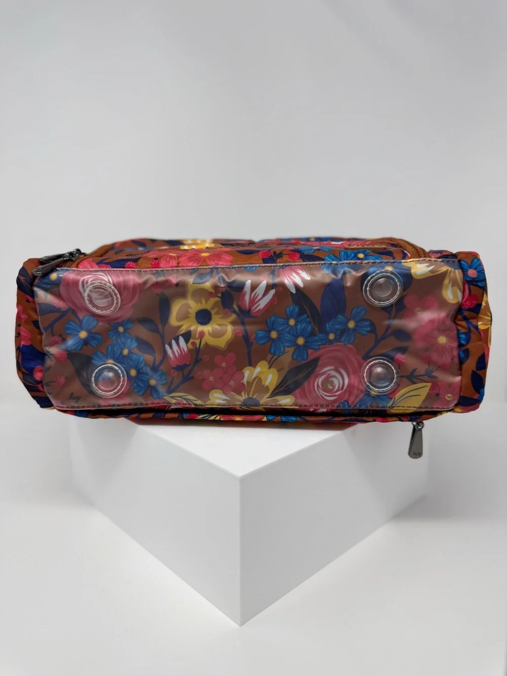 Lug Cosmetic Beauty Organizer Whim Copper Foulard Blue Floral Travel Case